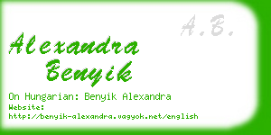 alexandra benyik business card